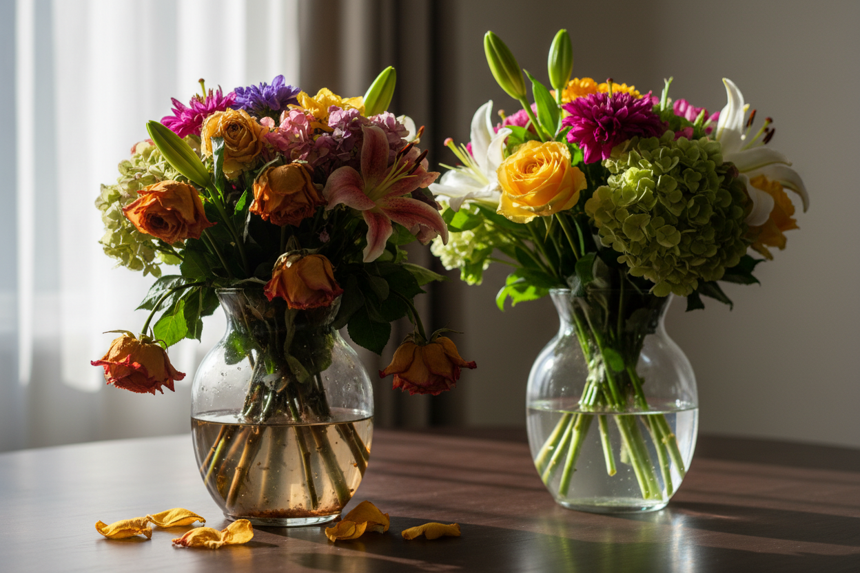 The Flower Vase Mistake That Kills Flowers Faster