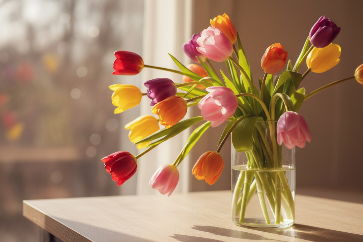 The Reason Tulips Keep “Moving” in the Vase